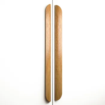 Long Half Oval Wood Cabinet Knobs for Bedroom Furniture from Natural Wood